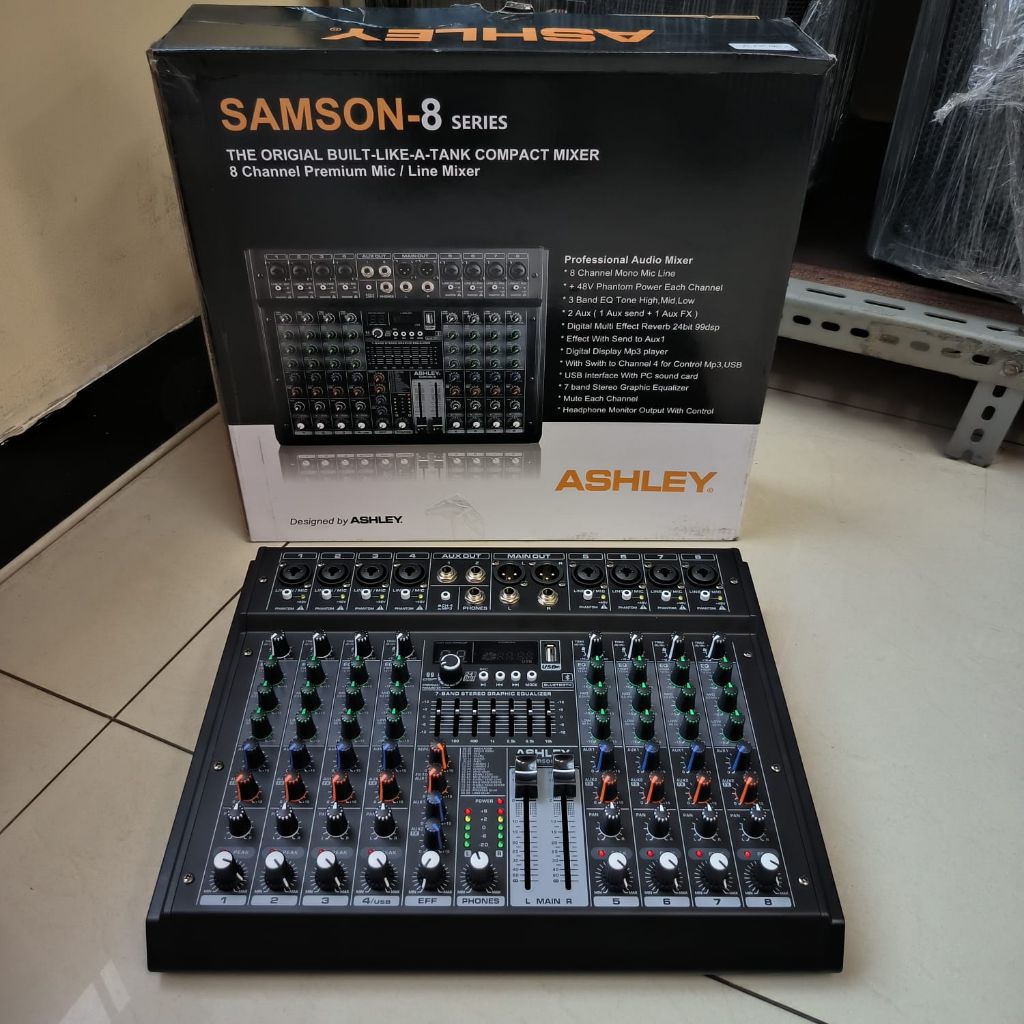 MIXER AUDIO ASHLEY SAMSON 8 ORIGINAL 8 CHANNEL PROFESIONAL AUDIO
