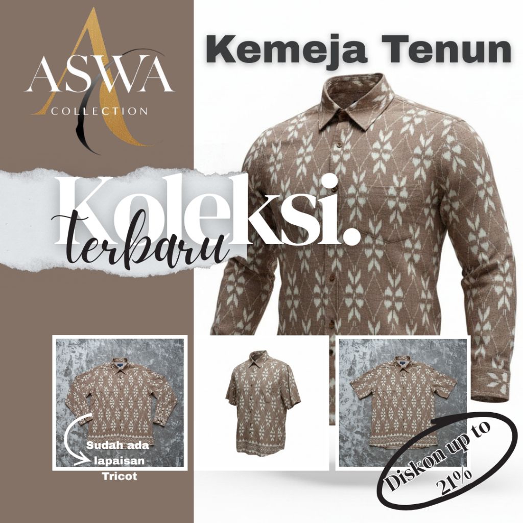 Kemeja Tenun Pria Lengan Panjang Kemeja Tenun Pria Lengan Pendek