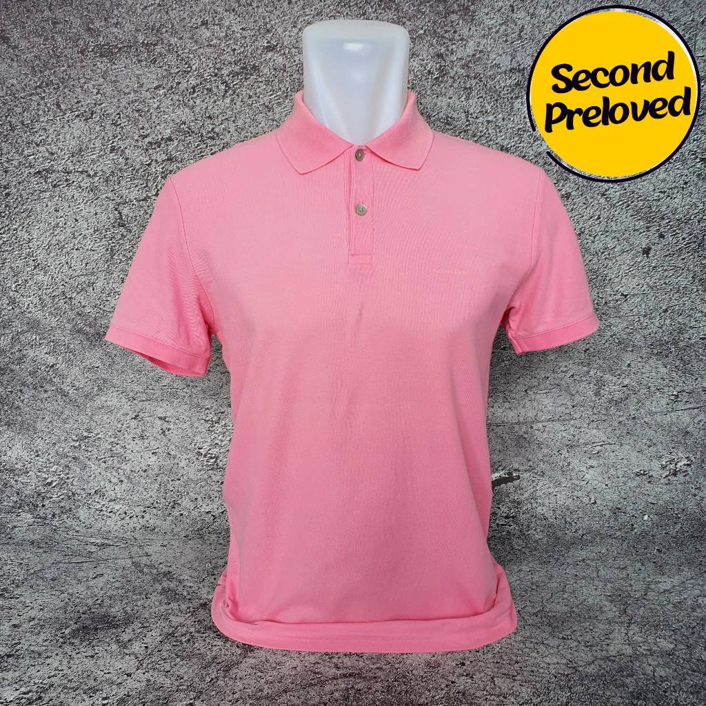 Baju Kaos Polo CALVIN KLEIN CK - Size S / LD 48 cm - Original - Second