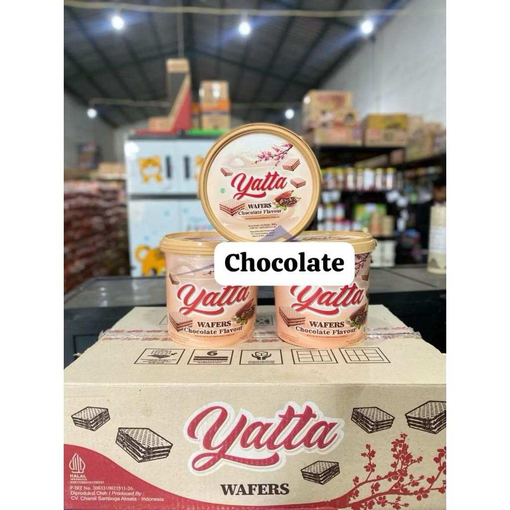 YATTA WAFER 1 Dus isi 6 Toples - Wafer Roll Stick Renyah - Camilan Snack Keluarga Paket Hemat Grosir