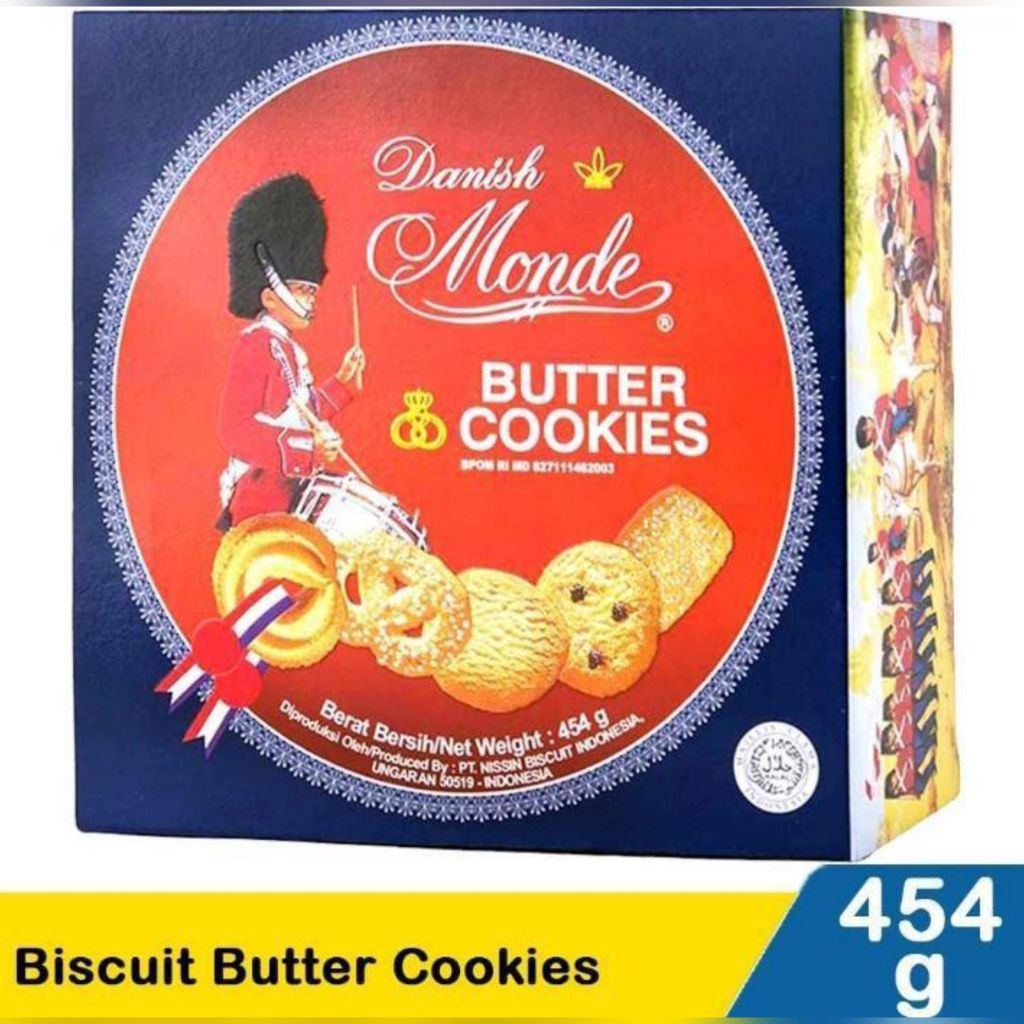 parcel lebaran Biskuit Monde Kemasan kaleng Besar 454gr, Rasa Butter Cookies Legendaris, Khong guan 