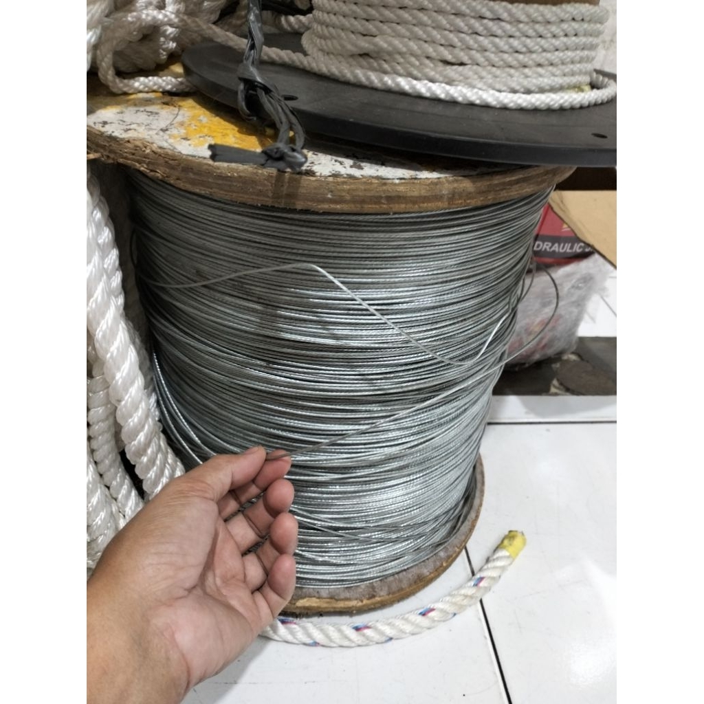Kawat Seling Galvanis 1.5mm Wire Rope 1.5mm Tali Kawat Seling 1.5mm