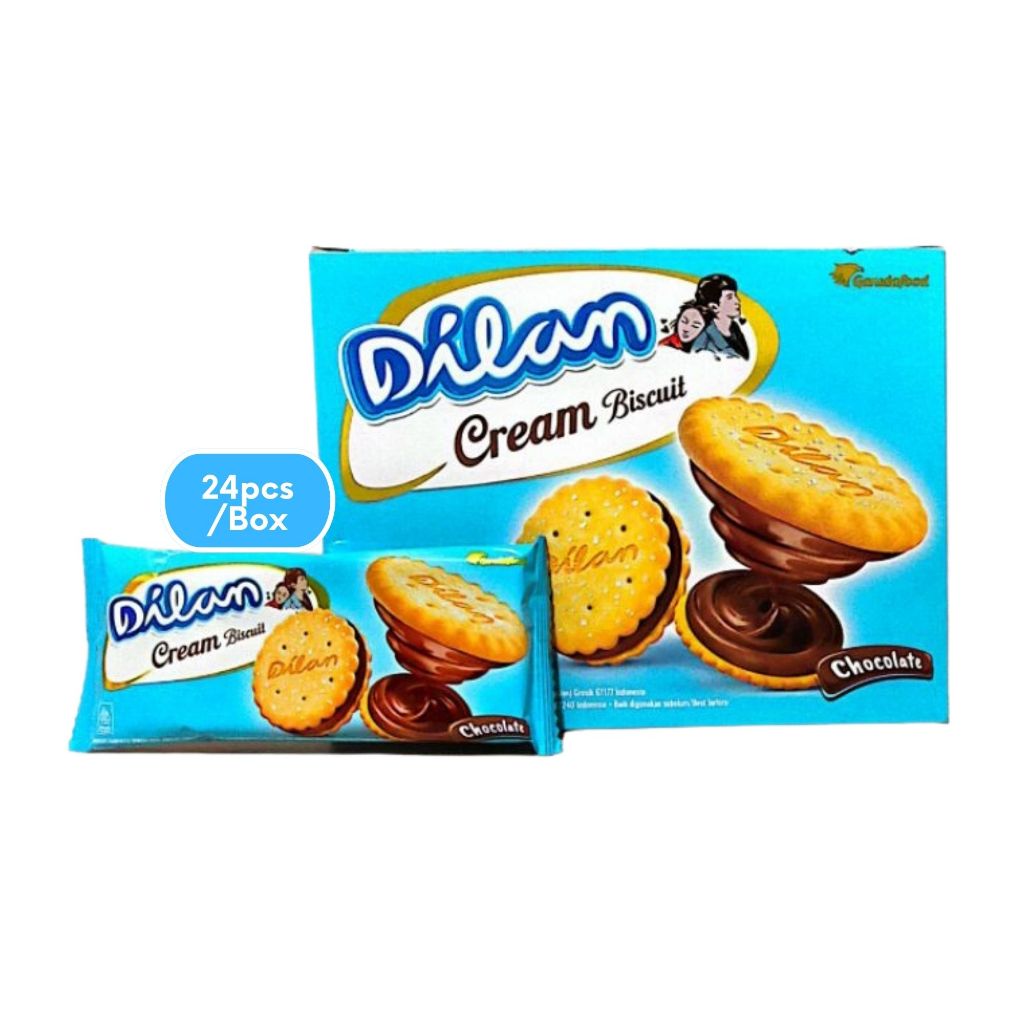 Dilan - 1 Box Dilan Sandwich Cream Biscuit Chocolate 16g - DLN