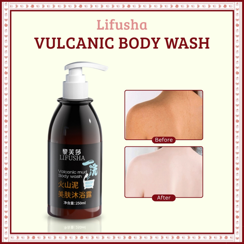 LIFUSHA - Vulcanic Mud Body Wash Sabun Mandi  Whitening Ampuh Memutihkan Badan Wajah BB056