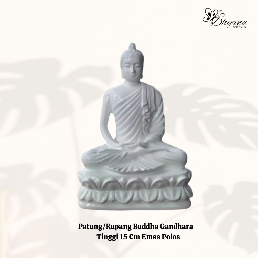 Patung Buddha Rupang Buddha15 cm Putih Polos Full Color