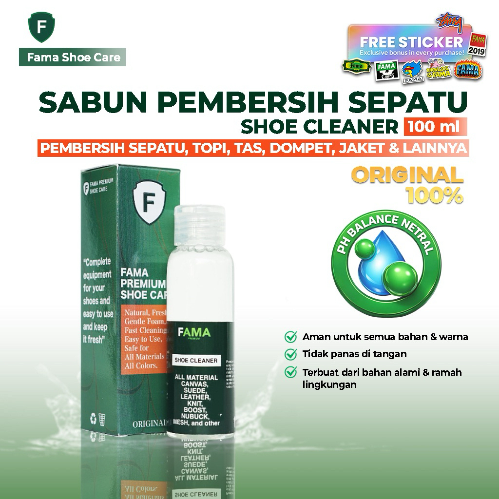 FAMA-Shoe Cleaner 100ml-pembersih sepatu-sabun sepatu-Fama Shoes Cleaner-Fama Shoe Cleaner