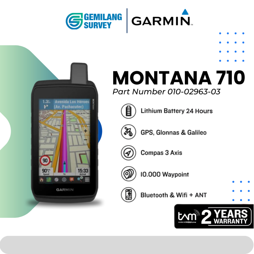 GPS Garmin Montana 710 Hiking Navigator New tAm