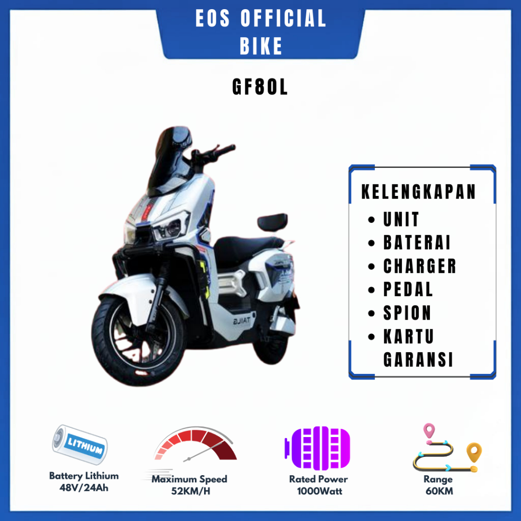 NEW ARRIVAL TAILG GF80L LITHIUM JARAK TEMPUH 60KM - POWER 1000 WATT