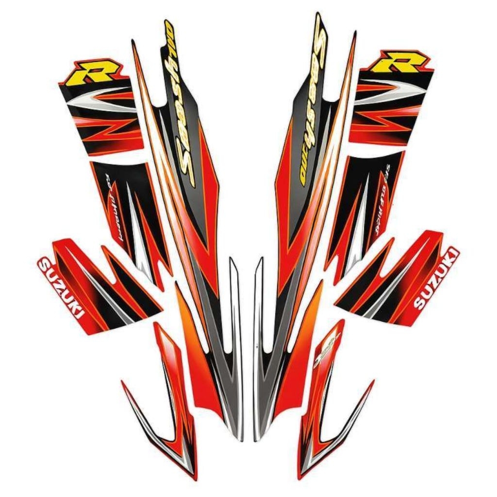 Striping stiker body motor Suzuki Smash 110 R 2009 stiker list bodi motor smash 110r tahun 2009