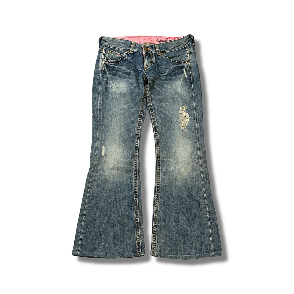 2000s Flare Jeans Edwin Japan - Floral Embroidered Pocket