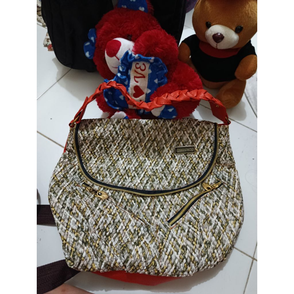 tas jimmy choo  orange tas tote bag bisa tas selempang kondisi sesuai di foto