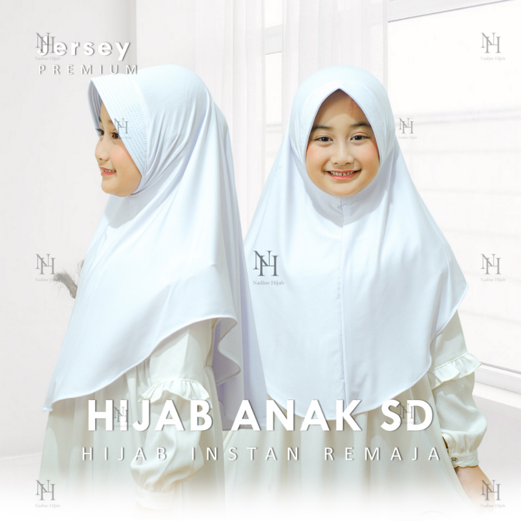 Jilbab Insatn Anak Sekolah SD Spandex Jersey Premium I Jilbab Instan Anak Remaja