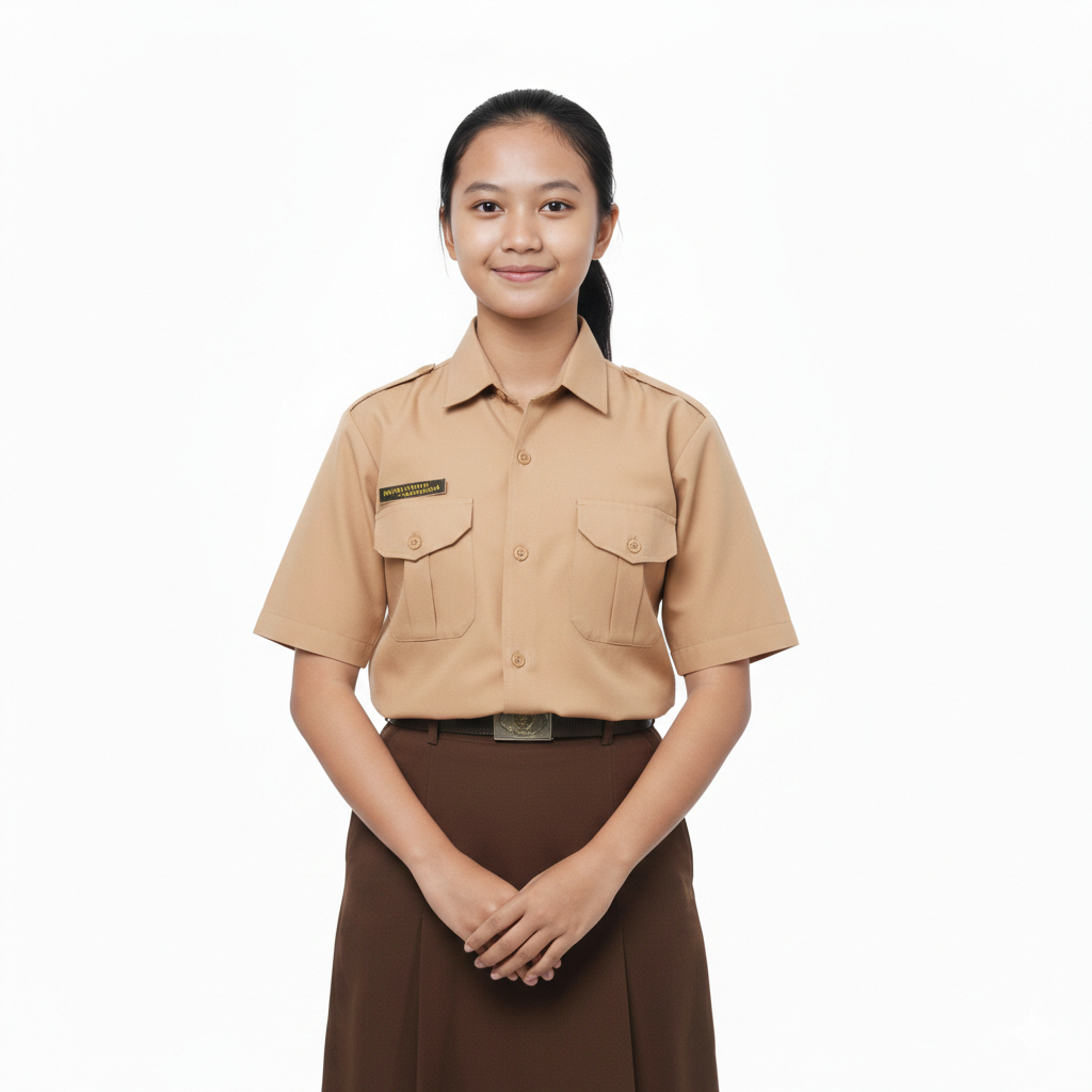 BAJU SERAGAM PRAMUKA SMK PEREMPUAN LENGAN PENDEK