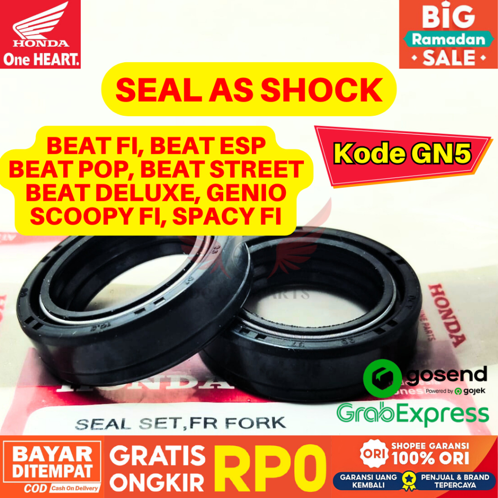 GN5 SEAL AS SHOCK DEPAN BEAT FI ORIGINAL AHM HONDA, SEAL AS SHOCK DEPAN HONDA BEAT ESP, SEAL SHOCK D