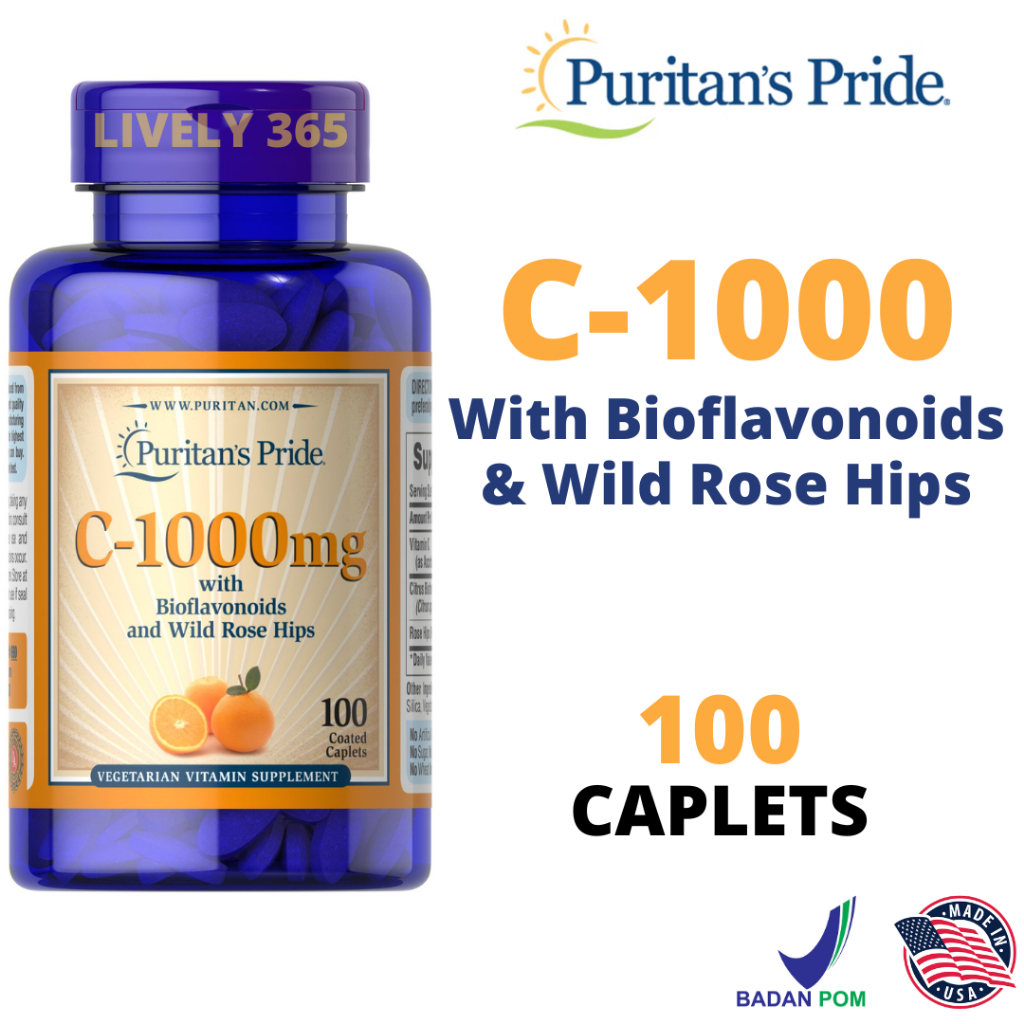 Vitamin C 1000 mg Bioflavonoids & Rose Hips Puritan | Puritan's Pride | 100 Caplets