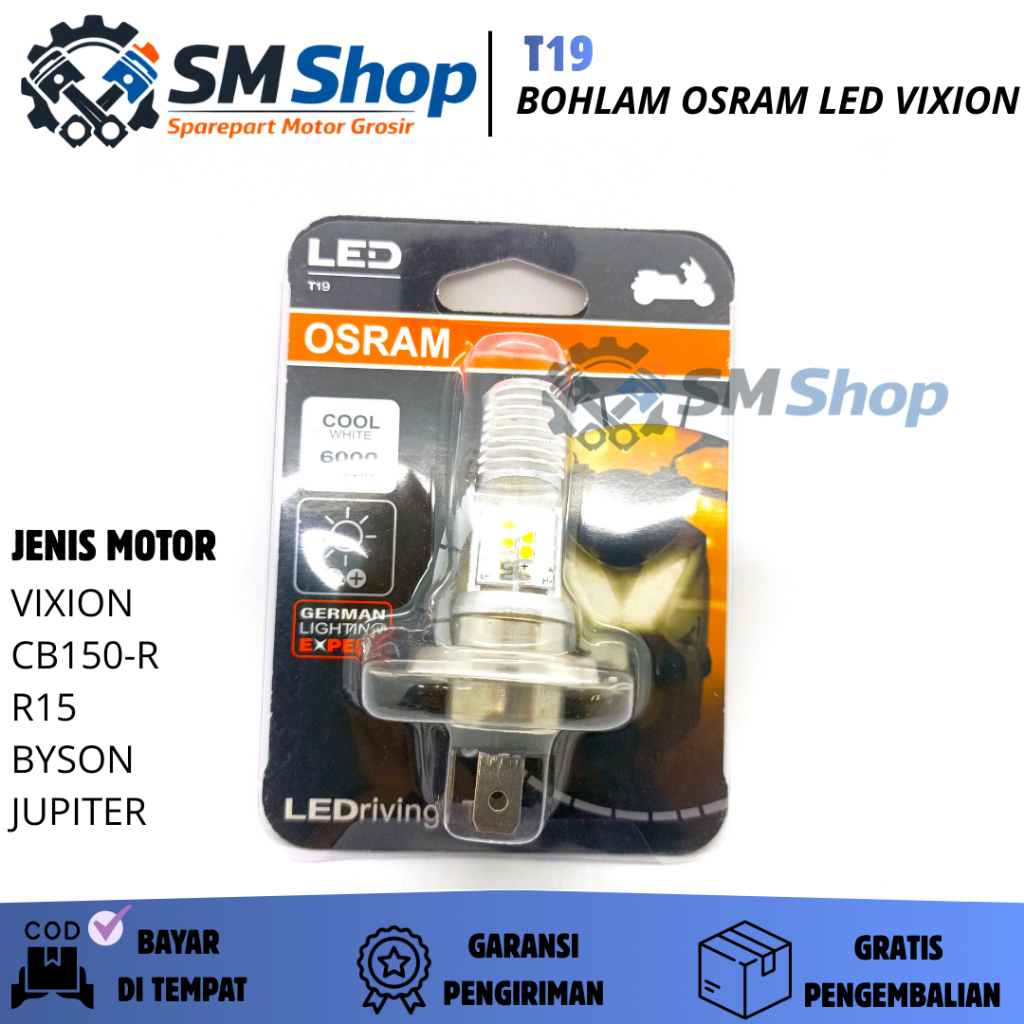 T19 BOHLAM OSRAM LAMPU LED DEPAN OSRAM LED PUTIH SUPER TERANG MOTOR VIXION / CB150 R / NINJA RR R