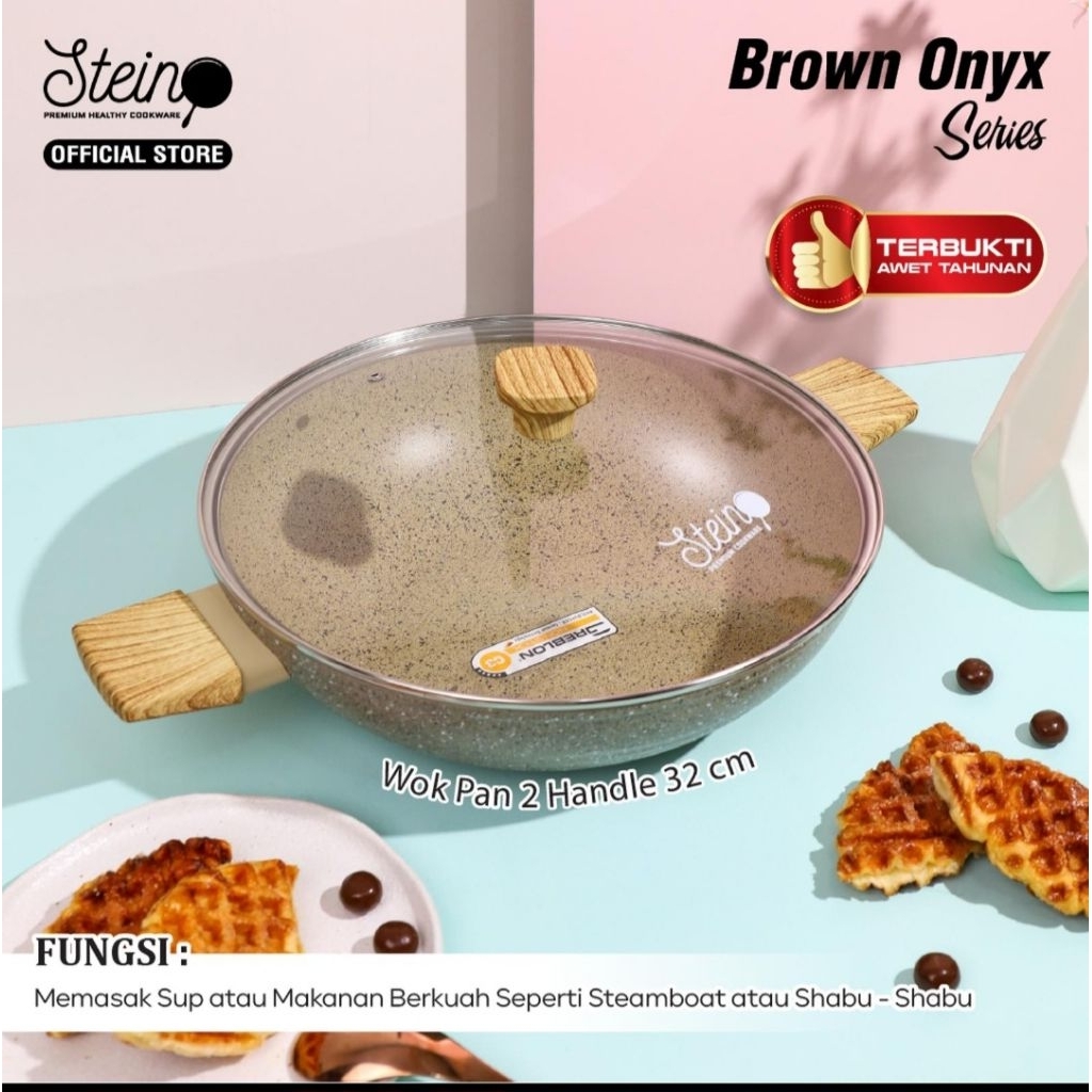 Wajan Panci Stein Brown Onyx series ukuran 32 dan 30 cm