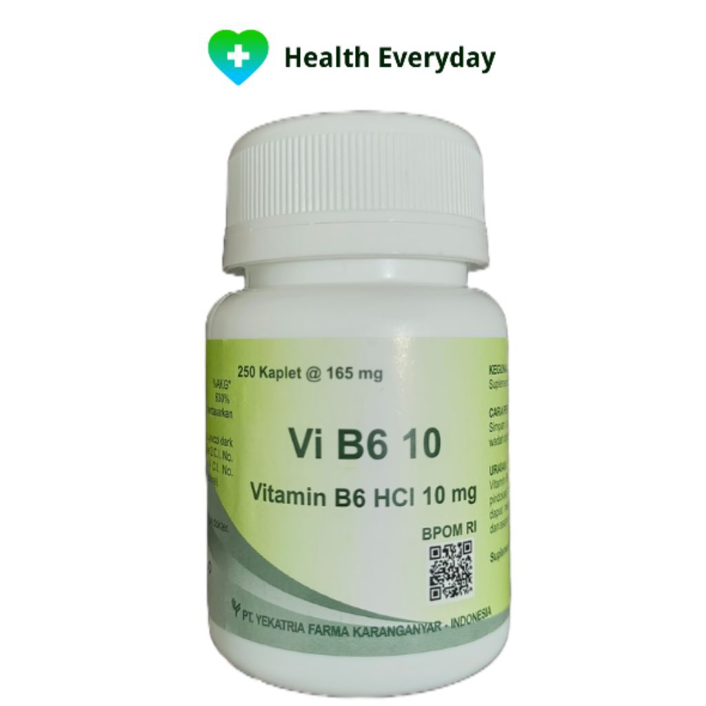 VI B6 10 Vitamin B6 10mg isi 250s/Botol - Yekatria - Vitamin Metabolisme Tubuh