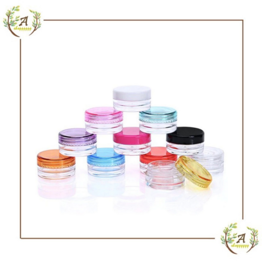 pot cream tempat lipblam lip balm 3gram jar wadah serum 3 gram kosmetik 3gr aneka warna warni