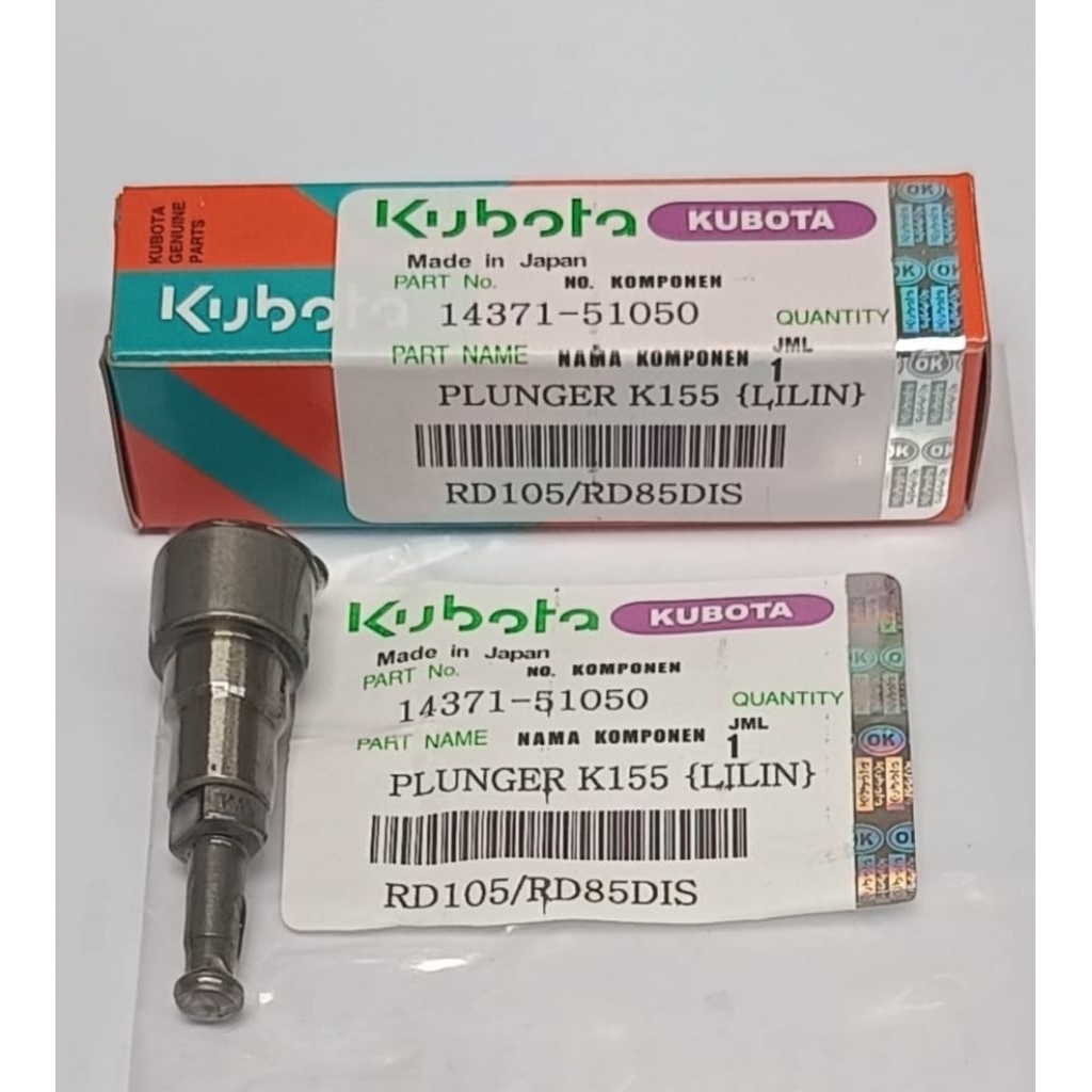 Plunger K155 RD85 DIS, RD105 Kubota Diesel, Plunger Lilin K155