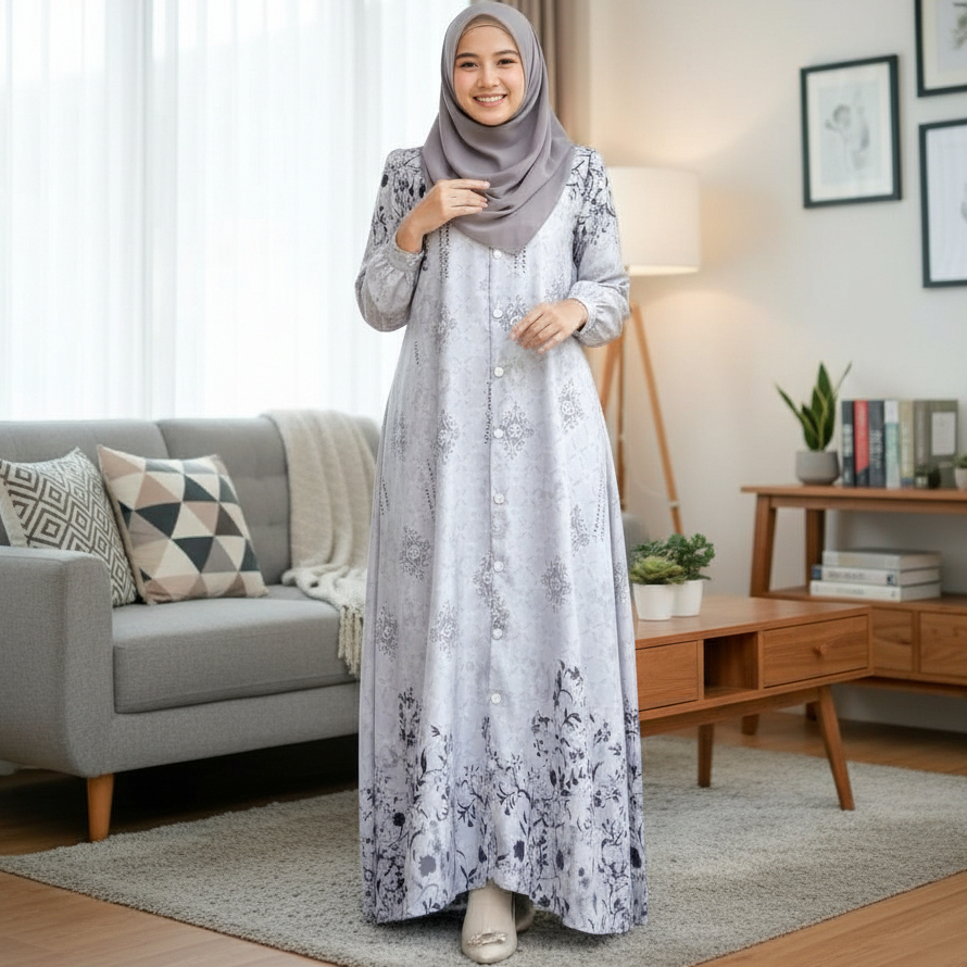 Gamis Abaya Maxmara Luxury – Long Dress Muslim Elegan Motif Etnik Modern Look