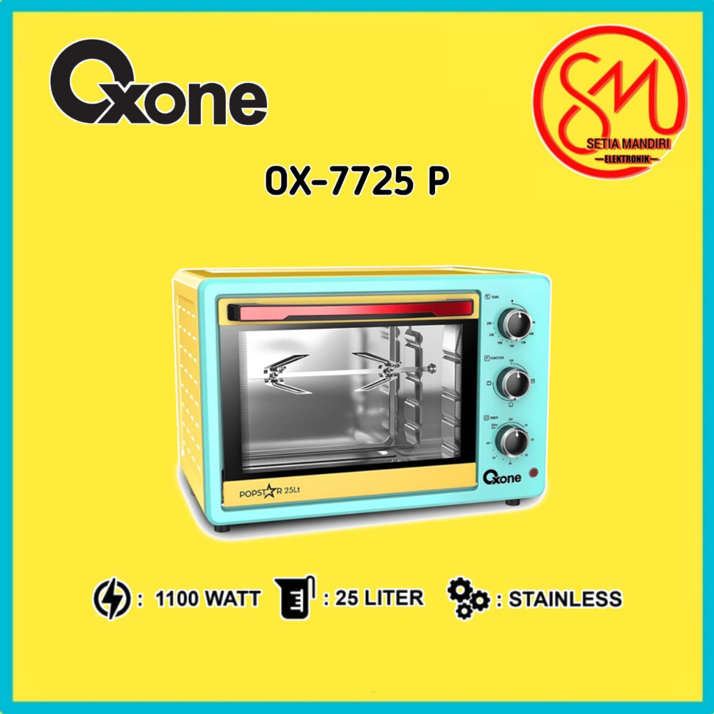 OXONE OX7725P Pop Star Oven Listrik Pemanggang 25 L Multifungsi OX-7725P