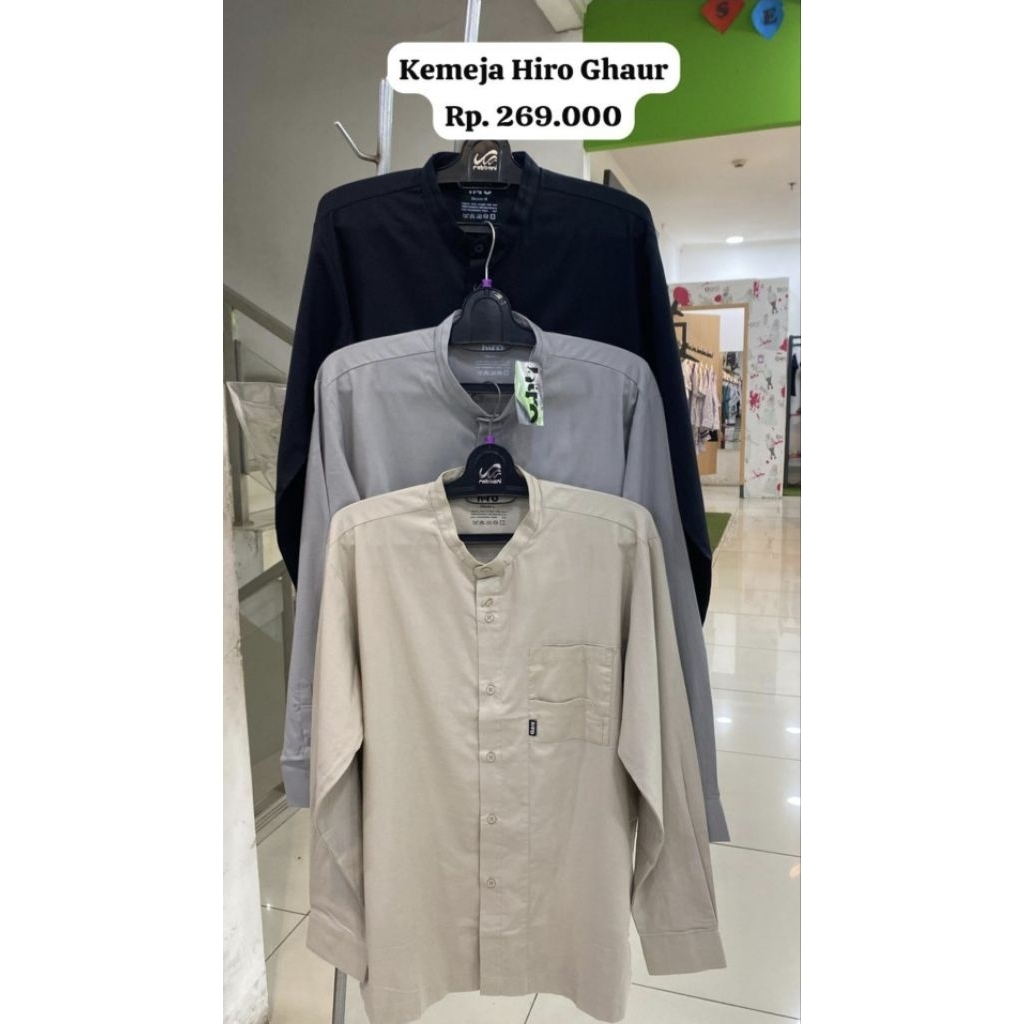 Rabbani - Kemeja Lengan Panjang Kemko Hiro Ghaur | Kemeja Hitam Pria