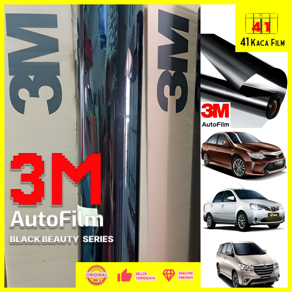 Kaca film 3M/kaca film mobil 3M/Black Beauty/kaca film hitam/Original Garansi 5 Tahun