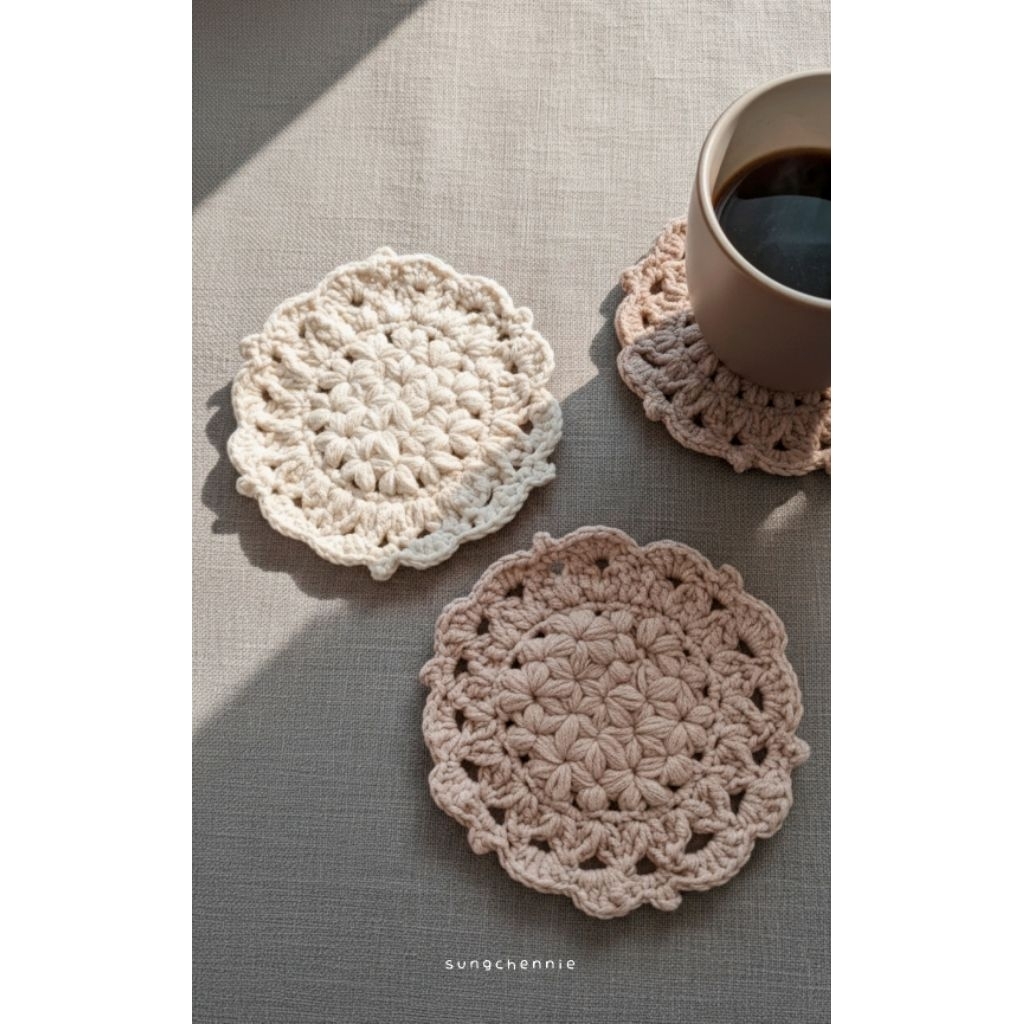 COASTER RAJUT/CROCHET COASTER "Jasmine"