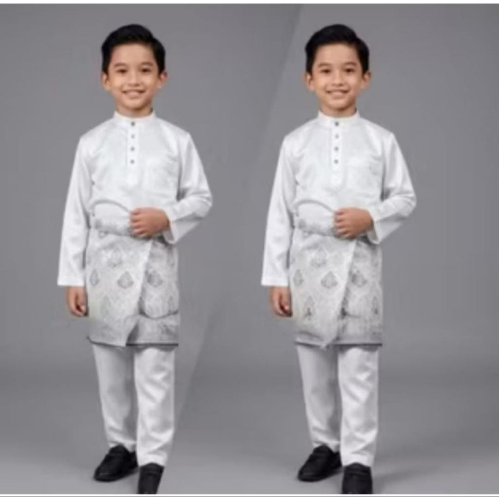 baju kurung Melayu anak teluk belanga anak laki laki setelan pakaian Koko muslim cekak musang