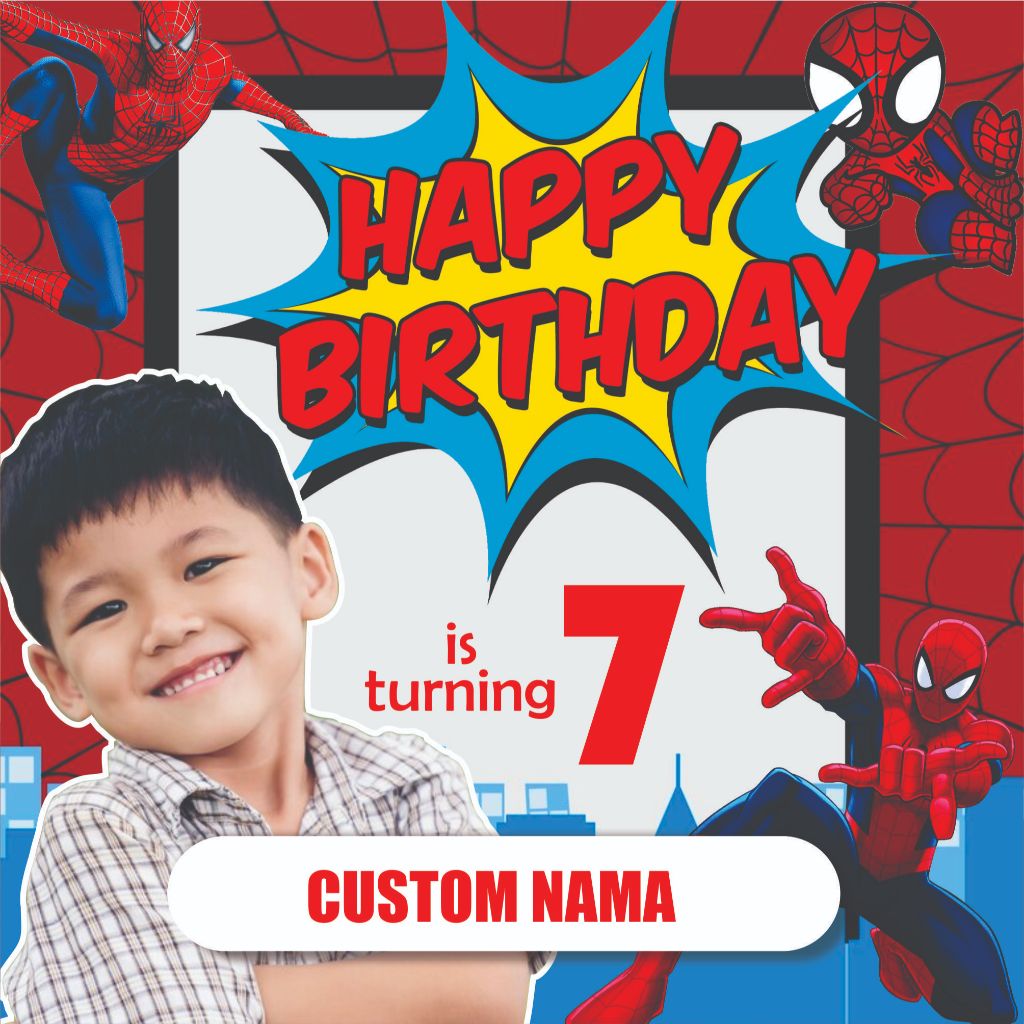 AMERTA - Banner Ulang Tahun Tema Spiderman