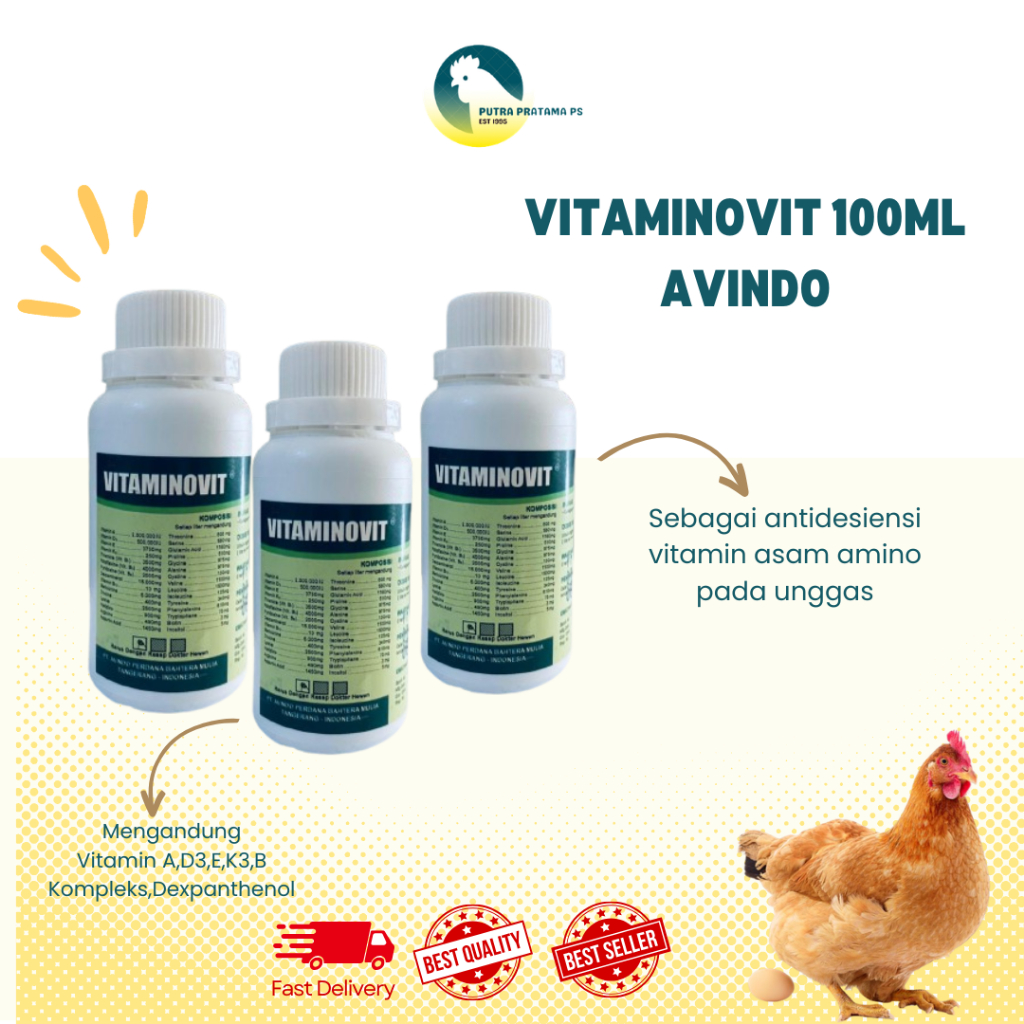 VITAMINOVIT 100ml Multivitamin Asam Amino Hewan