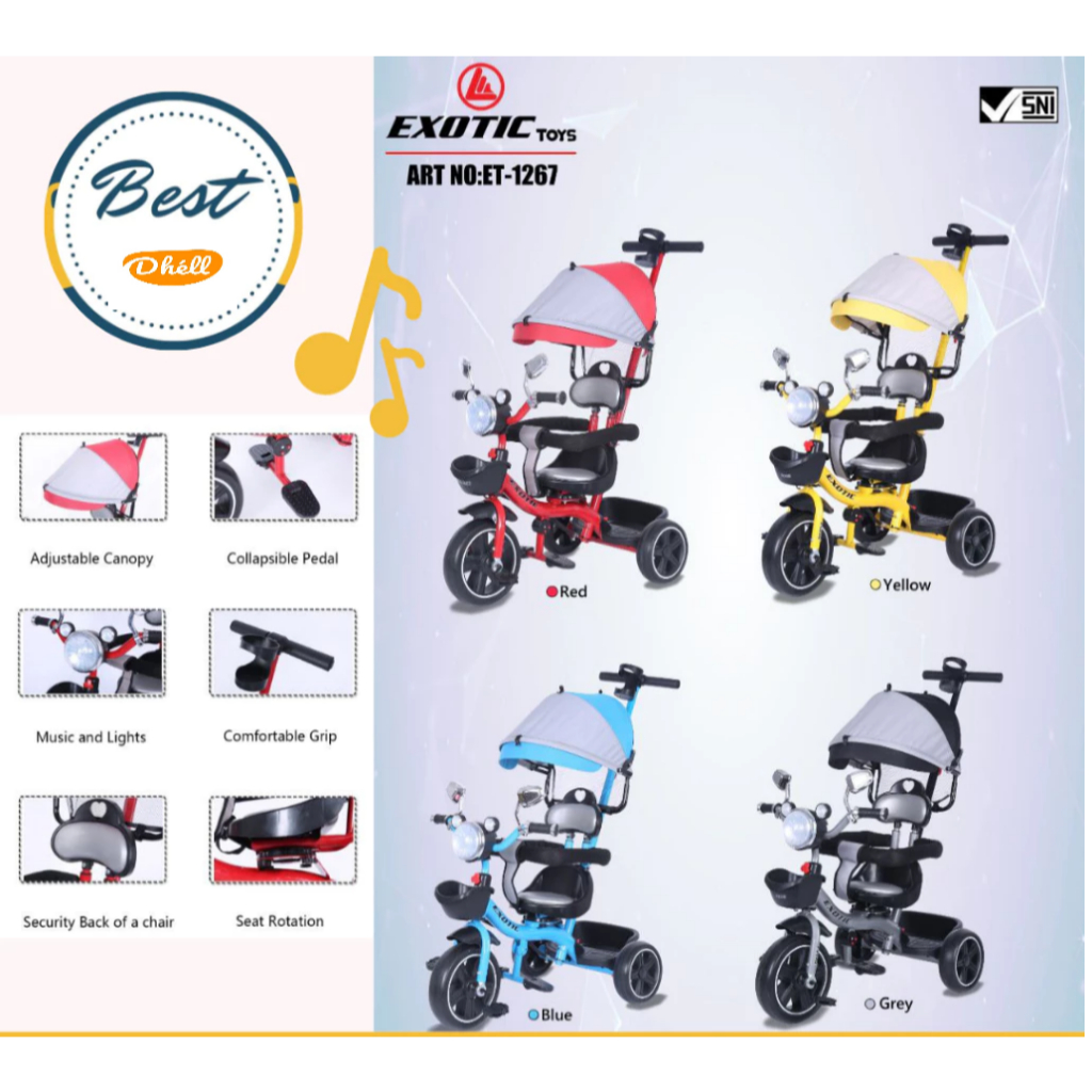 Exotic Tricycle ET-1267 Sepeda Roda Tiga Anak