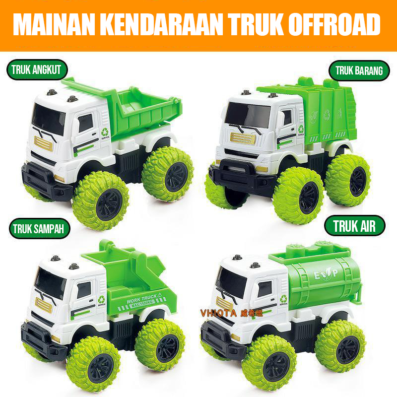 TTTOY Mainan Mobil Truk Jip Anak Inersia Ban Besar Aman