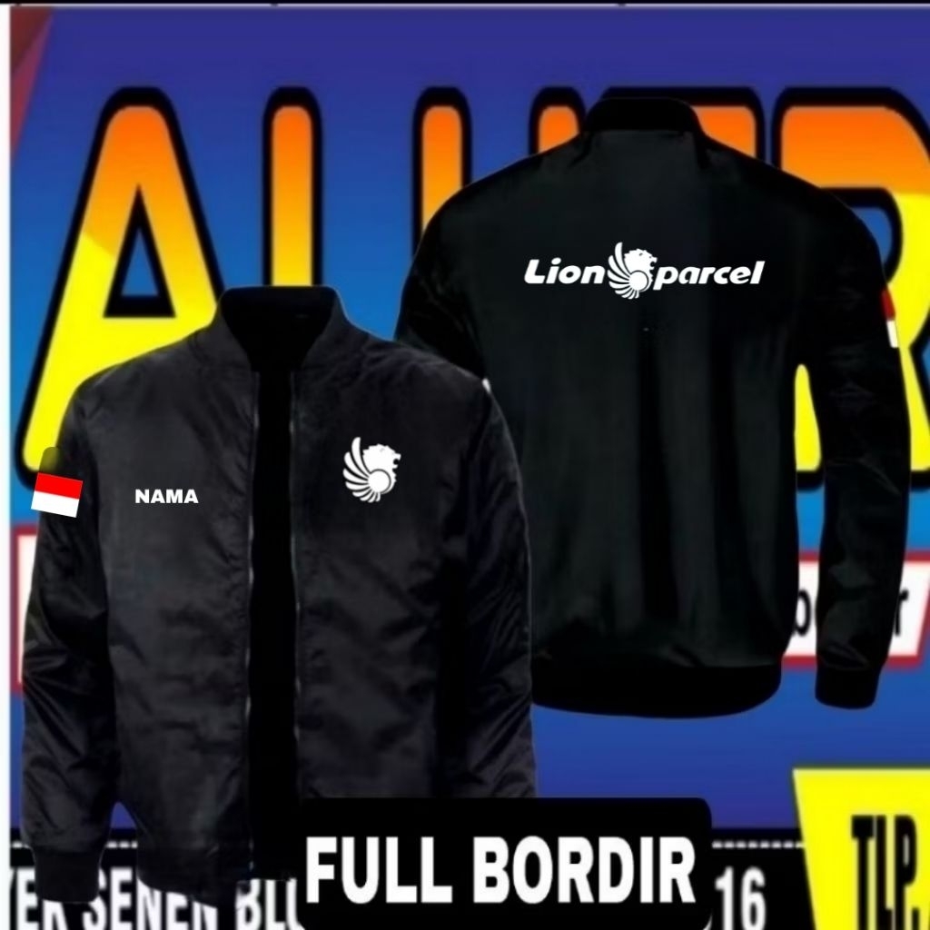 ready stok jaket bordir lion parcel jaket lion parcel jaket bomber Lion parcel jaket kerja lion parc