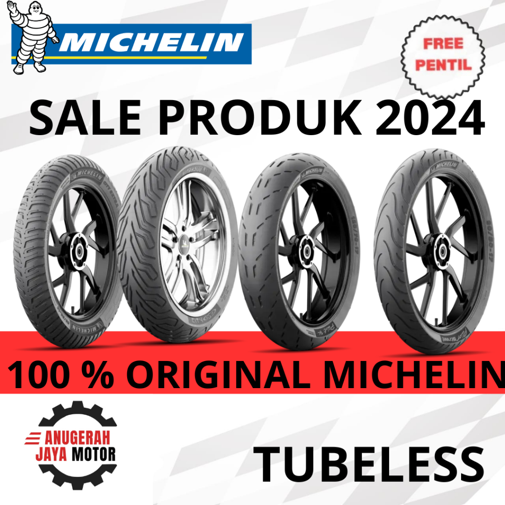 Ban Motor Michelin Tubeless Pembuatan 2024 120/70-13 110/70-11 100/80-17 100/90-14 Tubeless Ban Moto