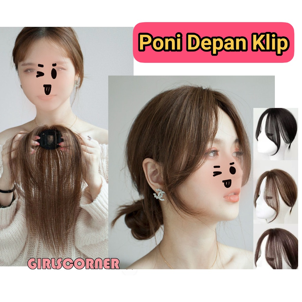 Wig Poni depan clip|Poni clip samping/Poni belah tengah panjang