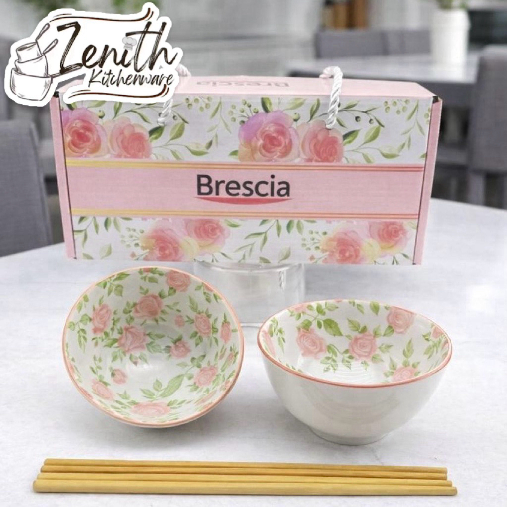 BRESCIA GIFT SET 2 MANGKOK KERAMIK DAN SUMPIT DENGAN BOX/ HAMPERS LEBARAN/ HADIAH SOUVENIR WEDDING