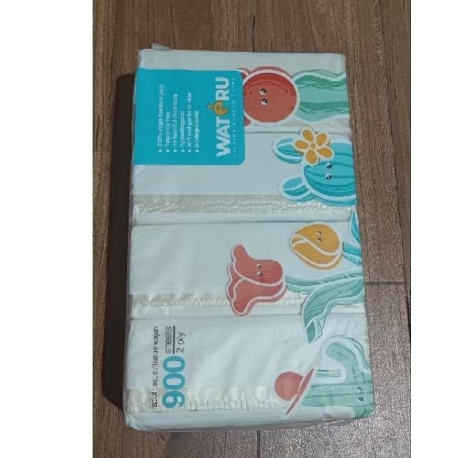 wateru premium bamboo facial tissue 900s