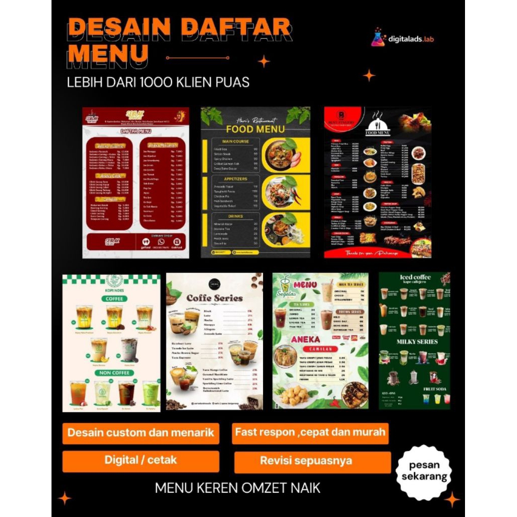 JASA DESAIN MENU MAKANAN & MINUMAN Profesional | Menu UMKM, Cafe & Restoran