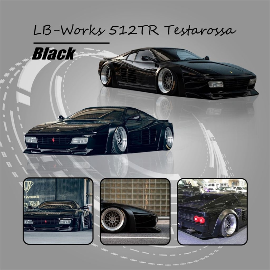 Star Model LBWK LB Works 512 TR Testarossa Black Hitam