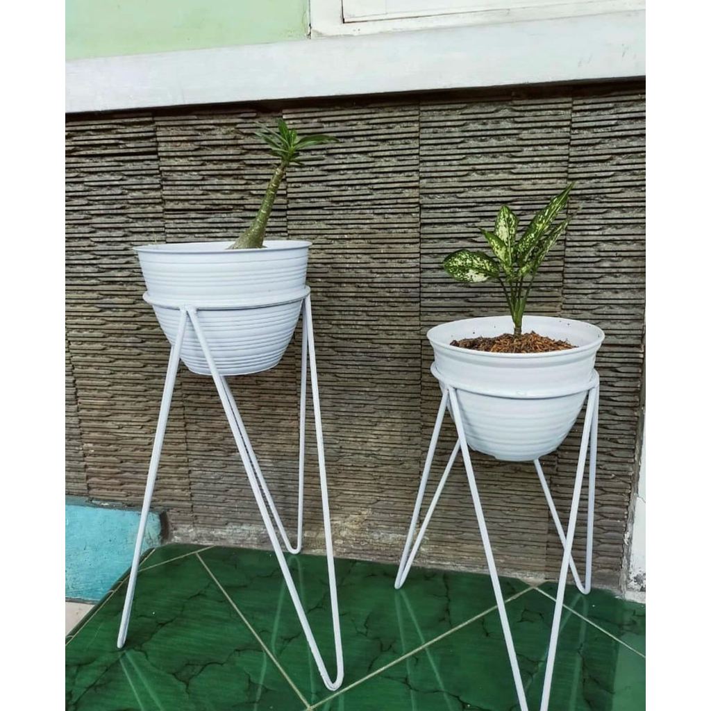 Standing pot bunga besi | tempat bunga besi