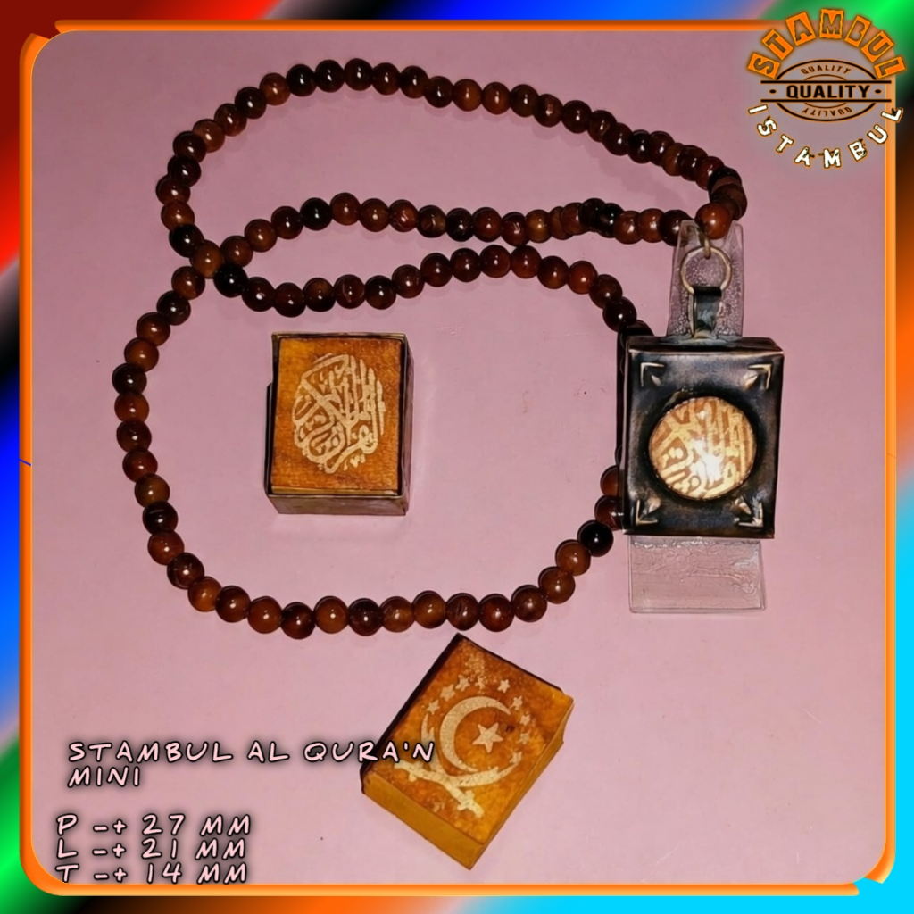 (BISA COD) kalung kaoka liontin Stambul AL qur'an kecil tinta emas
