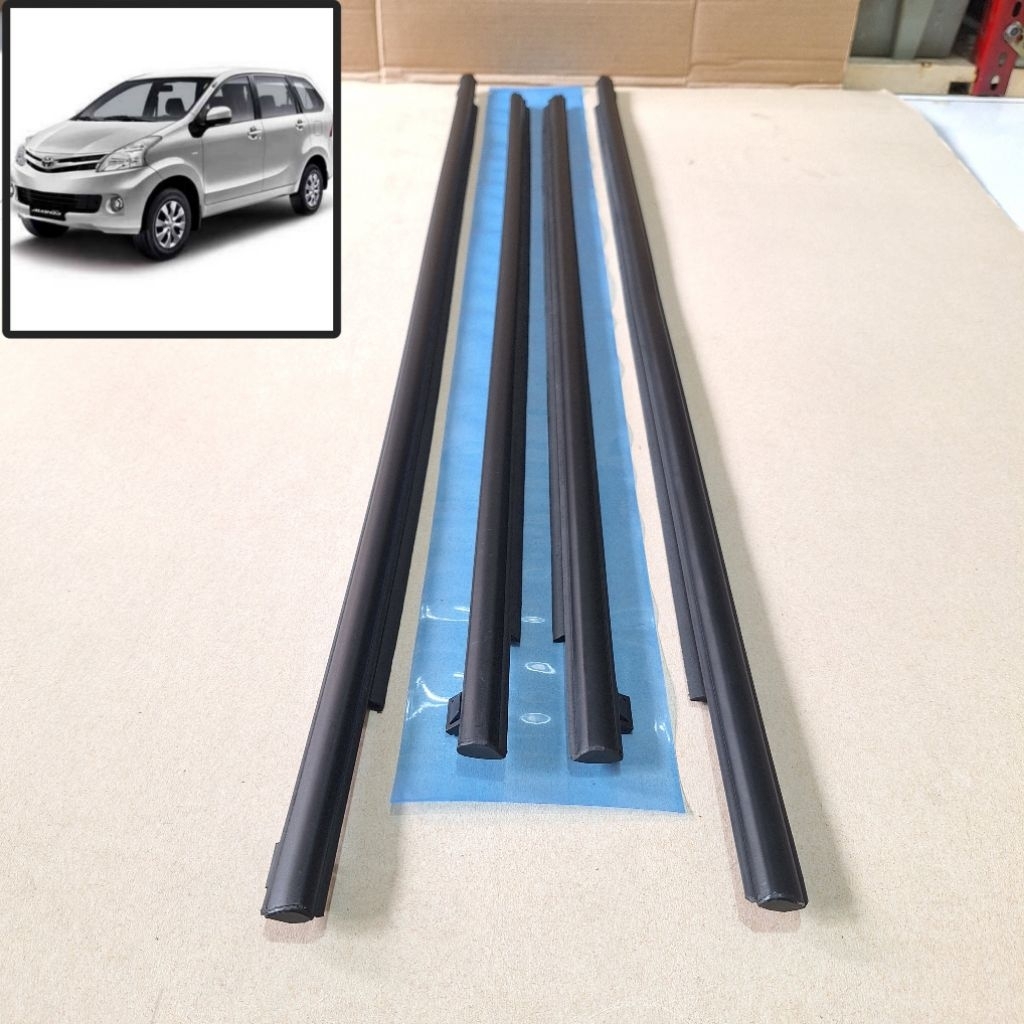 Karet List Kaca Luar/Karet Plipit Kaca Luar Mobil Toyota Avanza All New 2012 - 2018 Hitam 1Set/4 pcs