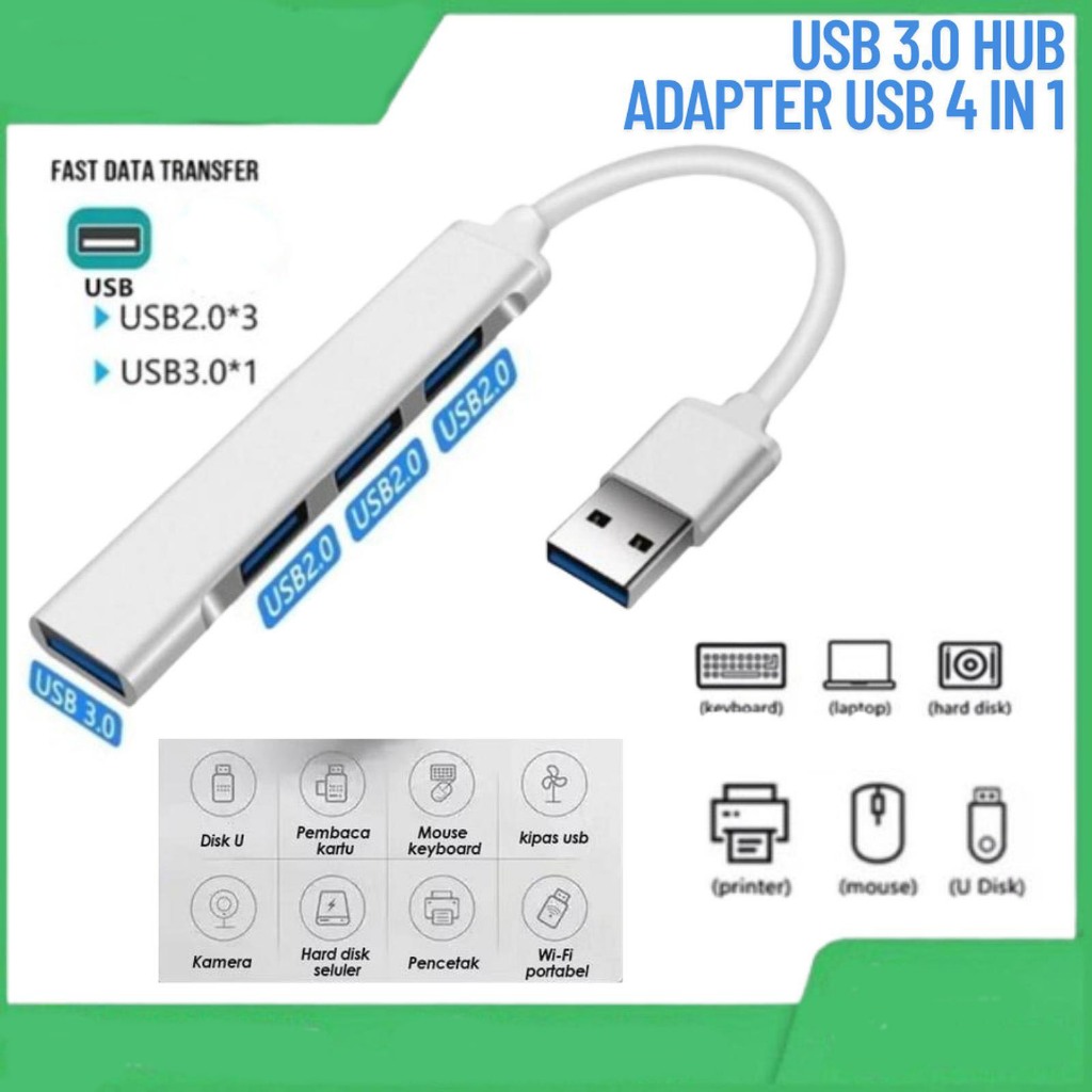 USB Hub 4IN1 Port 3.0 & 2.0