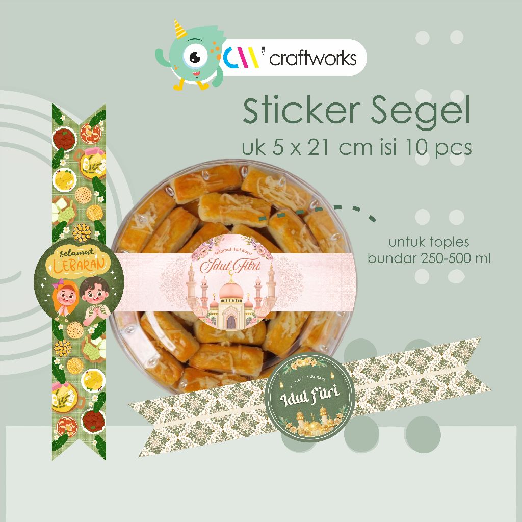 STICKER SEGEL UK 5 x 21 CM  - STIKER TOPLES KUE KERING LEBARAN