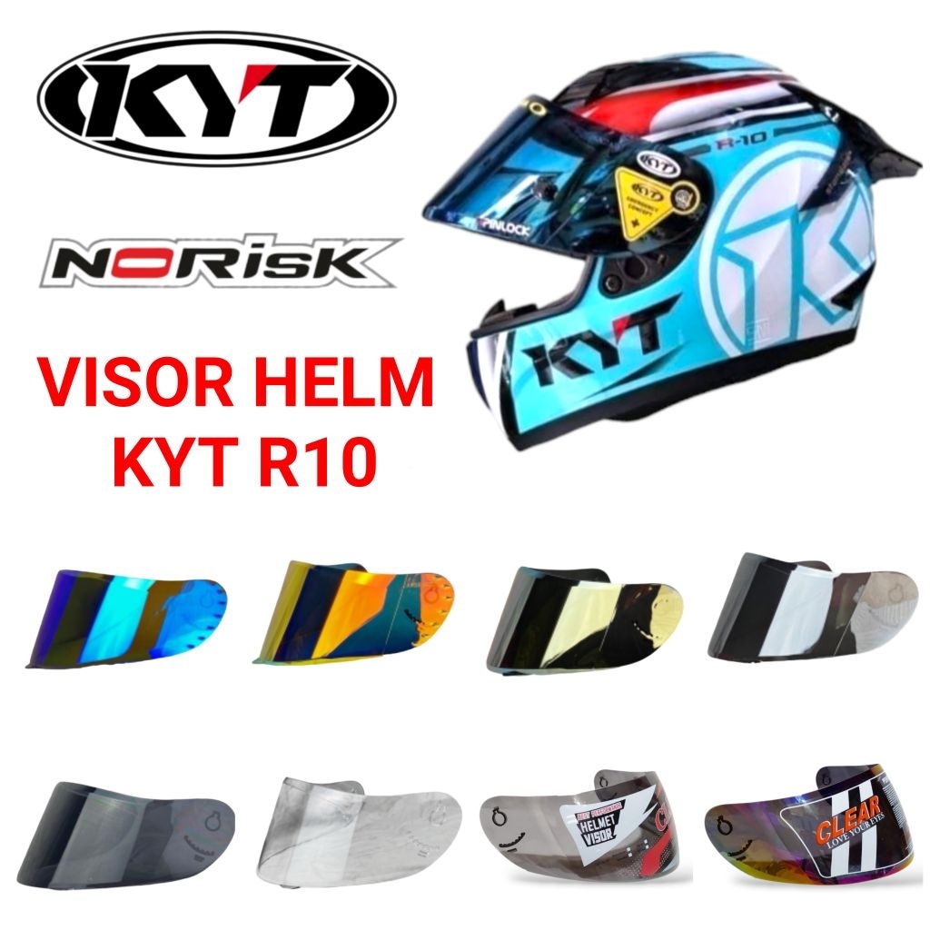 VISOR KYT R10 / KACA HELM KYT R10 FLAT VISOR IREDIUM