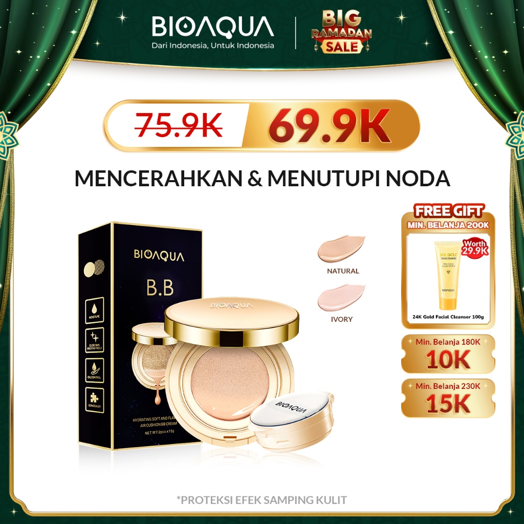 BIOAQUA Hydrating Soft And Flawless Air Cushion BB Cream Medium coverage Make Delicate Nude Makeup