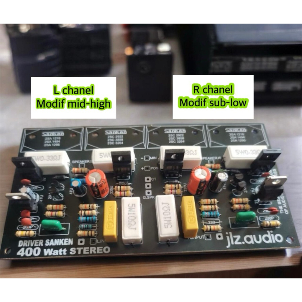Driver amplifier sanken 400 watt stereo modif