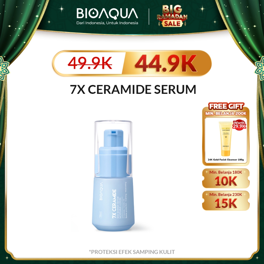 BIOAQUA 7X Ceramide Skin Barrier Repair Serum Moisturizer Emulsion 30ml For All Skin Types